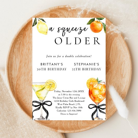 Een knijp oudere Martini Aperol dubbele verjaardag Kaart