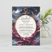 Een knoopbootschip Navy Blue Nautical Vrijgezellen Kaart (Staand voorkant)