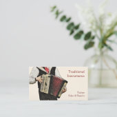 Een knop-accordeonspeler visitekaartje (Staand voorkant)