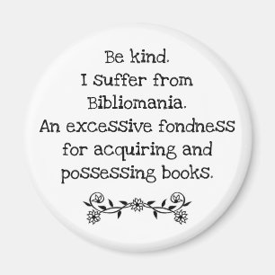 Een knop die draag voor mensen die veel lezen. magneet