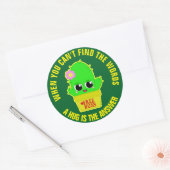 Een knuffel is het antwoord ronde sticker (Envelop)