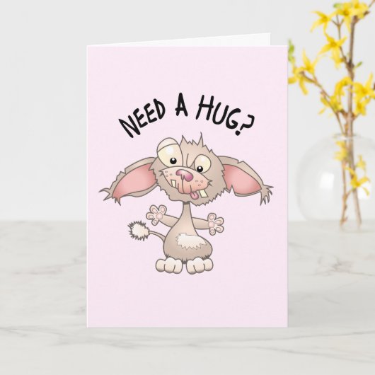 Een knuffel nodig kaart (Gele Bloem)