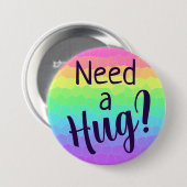 Een knuffel nodig? regenboog-Button Ronde Button 7,6 Cm (Voorkant /achterkant)