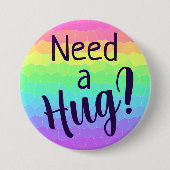 Een knuffel nodig? regenboog-Button Ronde Button 7,6 Cm (Voorkant)