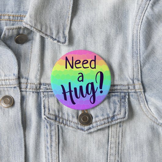 Een knuffel nodig? regenboog-Button Ronde Button 7,6 Cm (In situ)