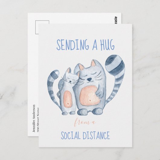 Een knuffel sturen briefkaart (Voorkant / Achterkant)