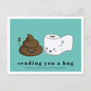 Een Knuffel Sturen   Kawaii Toiletpapier & Poep Briefkaart