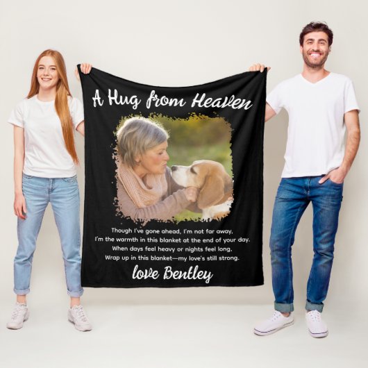 Een knuffel uit de hemel foto herinnering fleece deken (In situ)