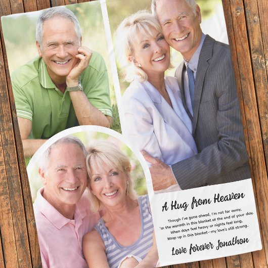 Een knuffel uit de hemel Gedicht Foto Verdriet Mem Fleece Deken