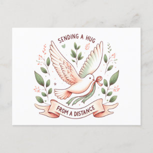 Een knuffel van een afstand sturen" Flying Dove Briefkaart