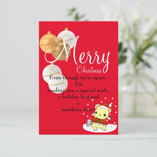 Een knuffel voor Kerstmis Kaart (Staand voorkant)