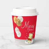 Een knuffel voor Kerstmis Papieren Bekers (Achterkant)