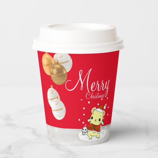 Een knuffel voor Kerstmis Papieren Bekers (Voorkant)