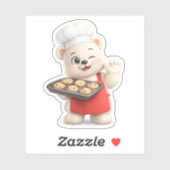 Een knuffelbeer met een biscuit. sticker (Vel)