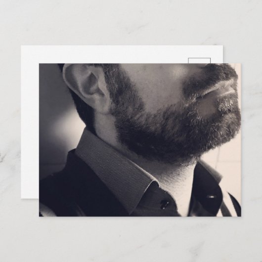 Een knul met baard en mond briefkaart (Voorkant / Achterkant)