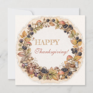 Een knusse botanische herfst Thanksgiving Feestdagenkaart