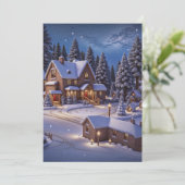 Een knusse winteravond in afwachting van Sinterkla Feestdagenkaart (Staand voorkant)