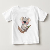 Een koala die zich vastklampt aan een T-shirt met  (Voorkant)