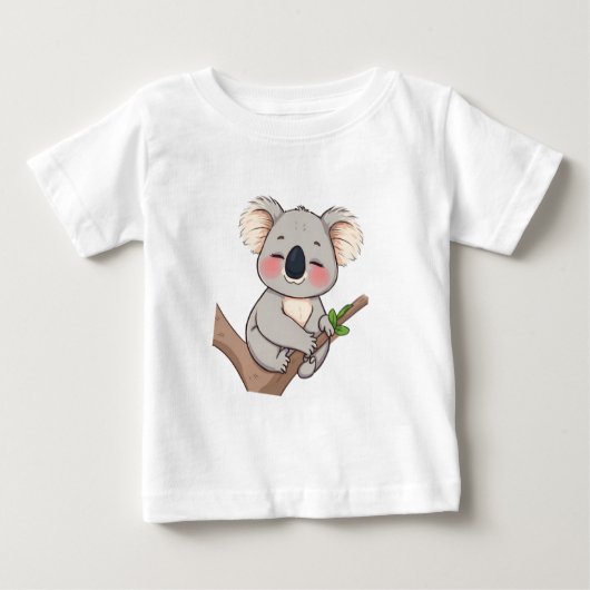 Een koala die zich vastklampt aan een T-shirt met  (Voorkant)