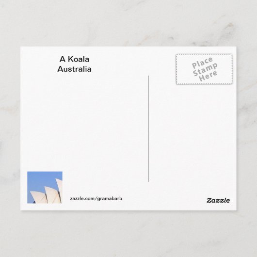 Een Koala in het Australische Briefkaart (Achterkant)