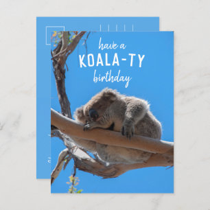 Een Koala-ty Birthday, Funny Blue Briefkaart
