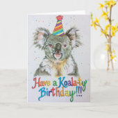 Een Koala-ty Birthday! Kaart (Gele Bloem)