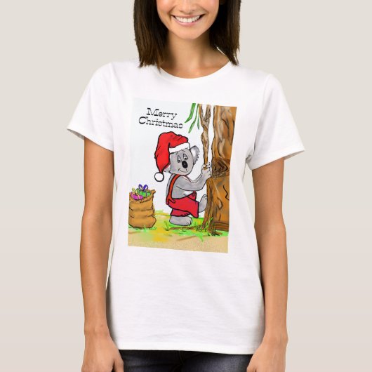 Een Koala vrolijk kerstfeest T-shirt (Voorkant)