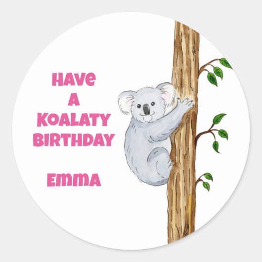 Een Koalaty Birthday hebben Ronde Sticker (Voorkant)