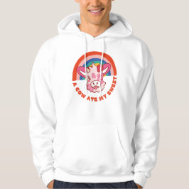 Een koe at mijn zoete slogan hoodie
