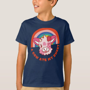 Een koe at mijn zoete slogan t-shirt