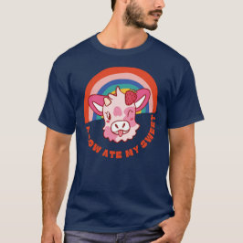 Een koe at mijn zoete slogan t-shirt