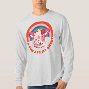 Een koe at mijn zoete slogan t-shirt