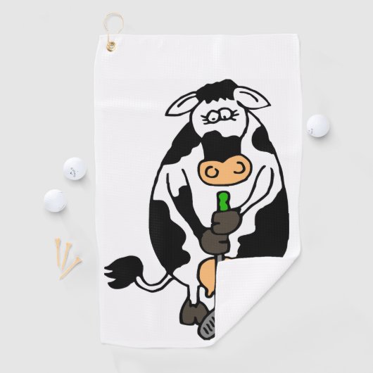 Een koe die golft golfhanddoek (Insitu)