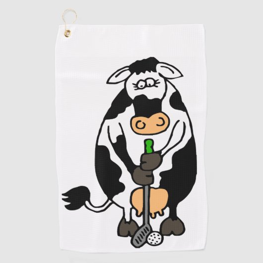 Een koe die golft golfhanddoek (Voorkant)