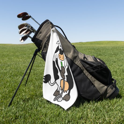 Een koe die golft golfhanddoek (Groen)