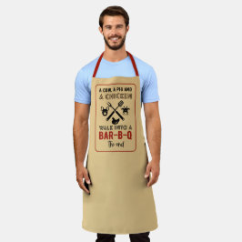 Een Koe Een Varken Een Kip Loopt Een Barbecue Binn Schort