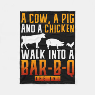 Een Koe Een Varken En Een Kip Gaan Een R Bbq Binne Fleece Deken