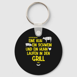 Een Koe, Een Varken En Een Kip Lopen In De Grill - Sleutelhanger