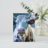 Een Koe en het maan Briefkaart (Staand voorkant)