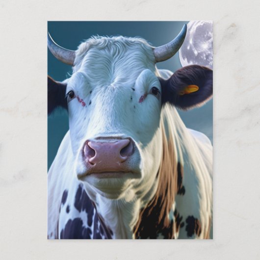 Een Koe en het maan Briefkaart (Voorkant)