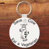 Een Koe eten een vegetariër opslaan Sleutelhanger (Voorkant)