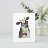 Een koe in 3D glazen. Briefkaart (Staand voorkant)