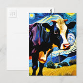Een Koe in de Sterrennacht Briefkaart (Voorkant / Achterkant)