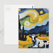 Een Koe in de Sterrennacht Briefkaart (Voorkant / Achterkant)