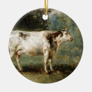 Een koe in een Landschap door Constante Troyon Keramisch Ornament