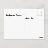 Een koe met een stopteken briefkaart (Achterkant)