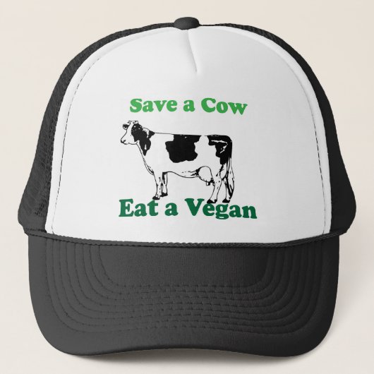 Een koe opslaan trucker pet (Voorkant)