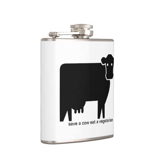 een koe redden , een vegetariër eten heupfles (Rechts)