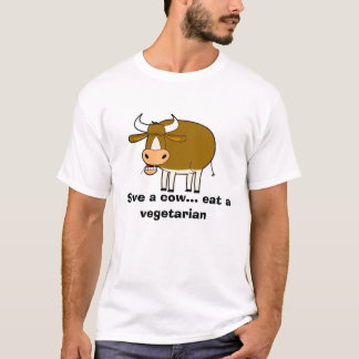 Een koe redden... eet een vegetariër t-shirt