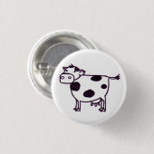 Een koe ronde button 3,2 cm (Voorkant /achterkant)